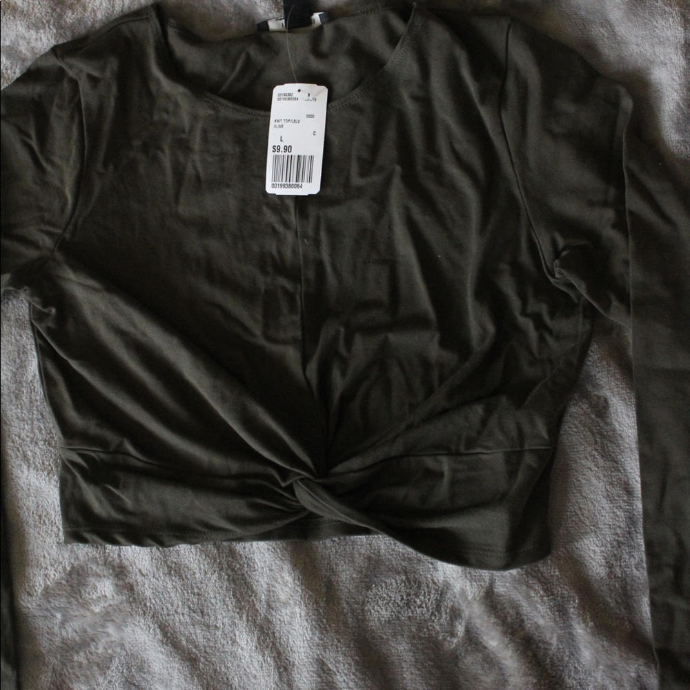 Olive green crop top